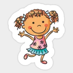 Charming Doll - Little Girl Illustration Sticker